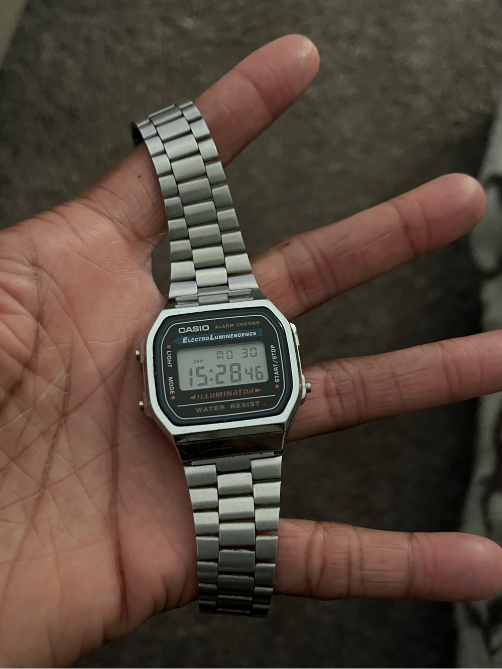 Casio Silver Digital Retro Bracelet Watch